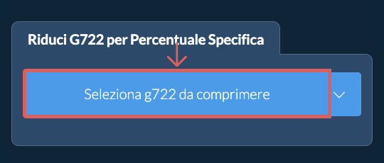 Riduci Dimensione di g722 Del una percentuale specifica