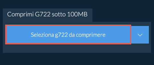 Comprimi g722 sotto 100MB