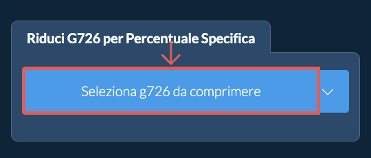 Riduci Dimensione di g726 Del una percentuale specifica