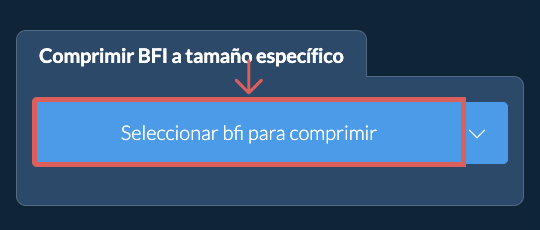 Comprimir bfi por debajo de un tamaño específico