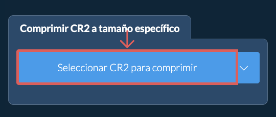 Comprimir CR2 a un tamaño específicokb en línea