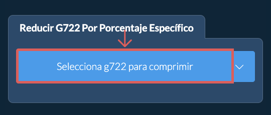 Reducir Tamaño de g722 Por un porcentaje específico