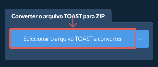 Converter o arquivo TOAST para ZIP