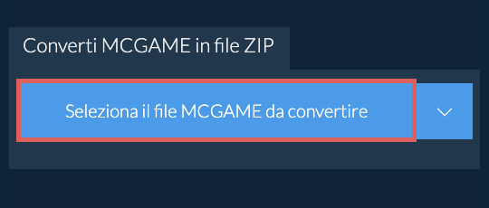 Converti MCGAME in file ZIP