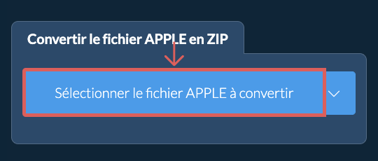 Convertir le fichier APPLE en ZIP
