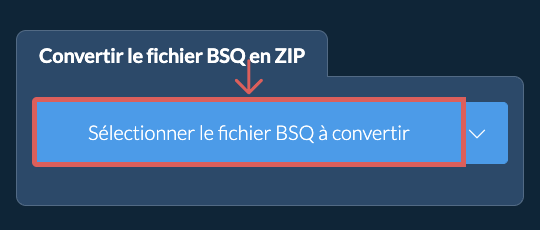 Convertir le fichier BSQ en ZIP