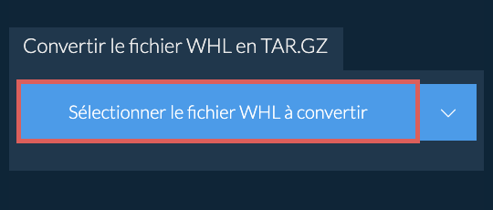 Convertir le fichier WHL en TAR.GZ
