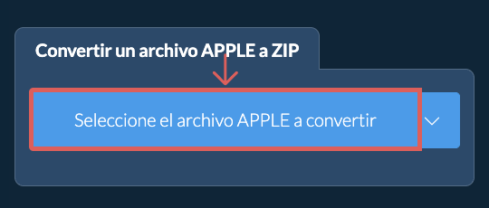 Convertir un archivo APPLE a ZIP