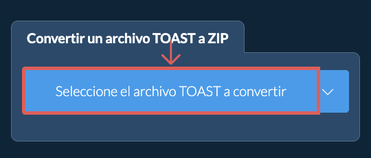 Convertir un archivo TOAST a ZIP