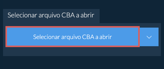 Selecionar arquivo CBA a abrir