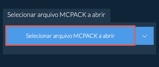 Selecionar arquivo MCPACK a abrir
