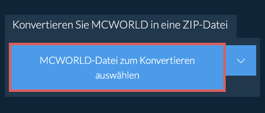 Konvertieren Sie MCWORLD in eine ZIP-Datei