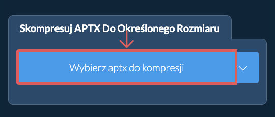 Skompresuj aptx Poniżej określonego rozmiaru