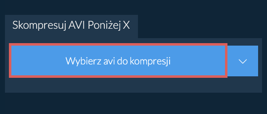 Skompresuj avi Poniżej X