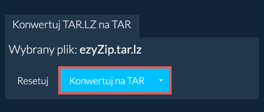 Konwertuj TAR.LZ na TAR