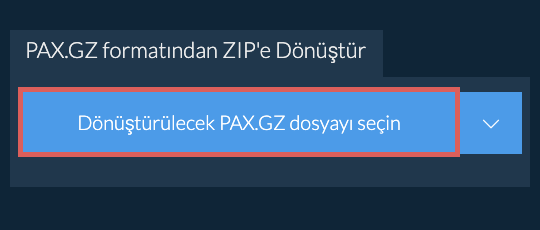 PAX.GZ formatından ZIP'e Dönüştür