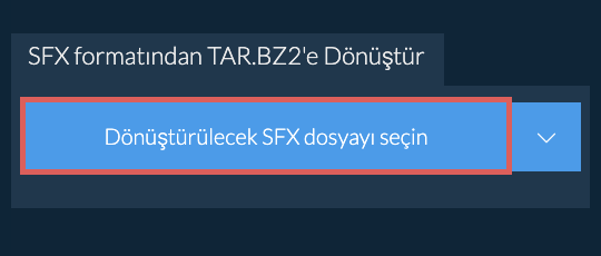 SFX formatından TAR.BZ2'e Dönüştür