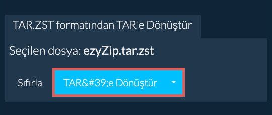 TAR.ZST formatından TAR'e Dönüştür