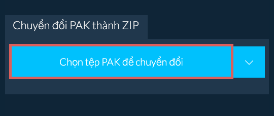 Chuyển đổi PAK thành ZIP