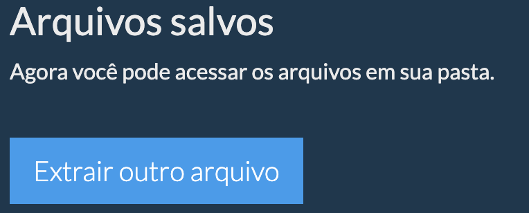 Salvando arquivos. Por favor, espere...