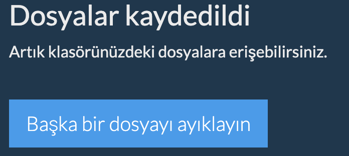 Dosyalar kaydediliyor. Lütfen bekleyin...