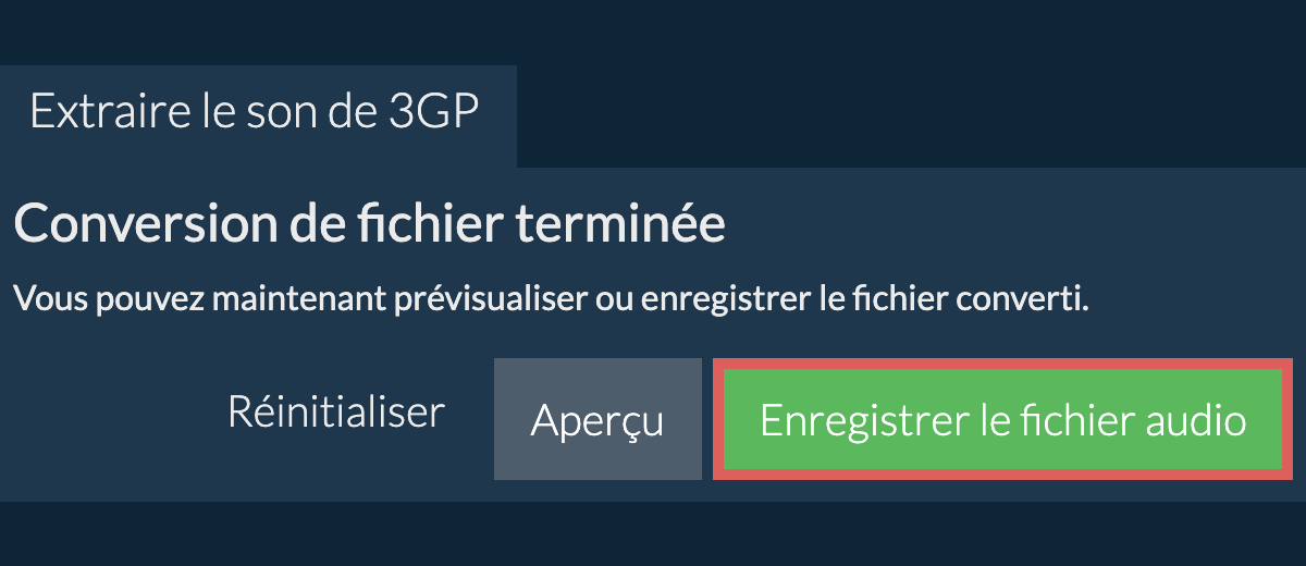 Enregistrer le fichier audio