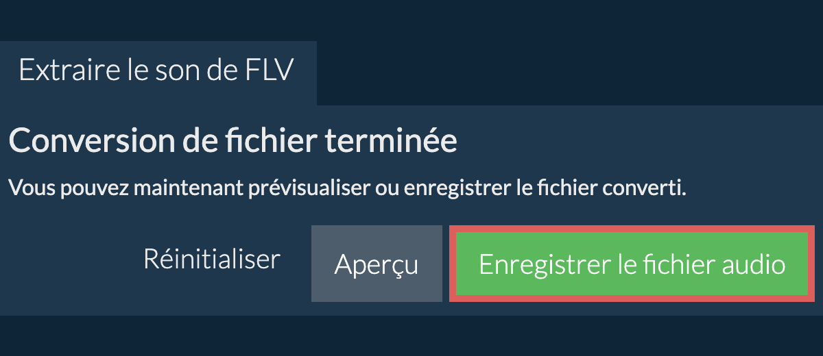 Enregistrer le fichier audio