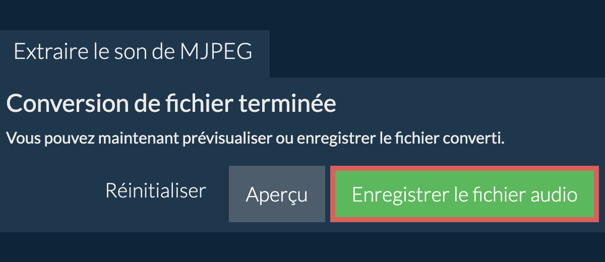 Enregistrer le fichier audio