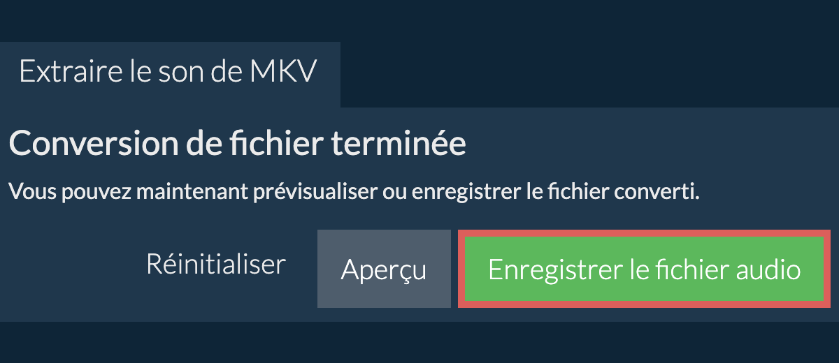 Enregistrer le fichier audio