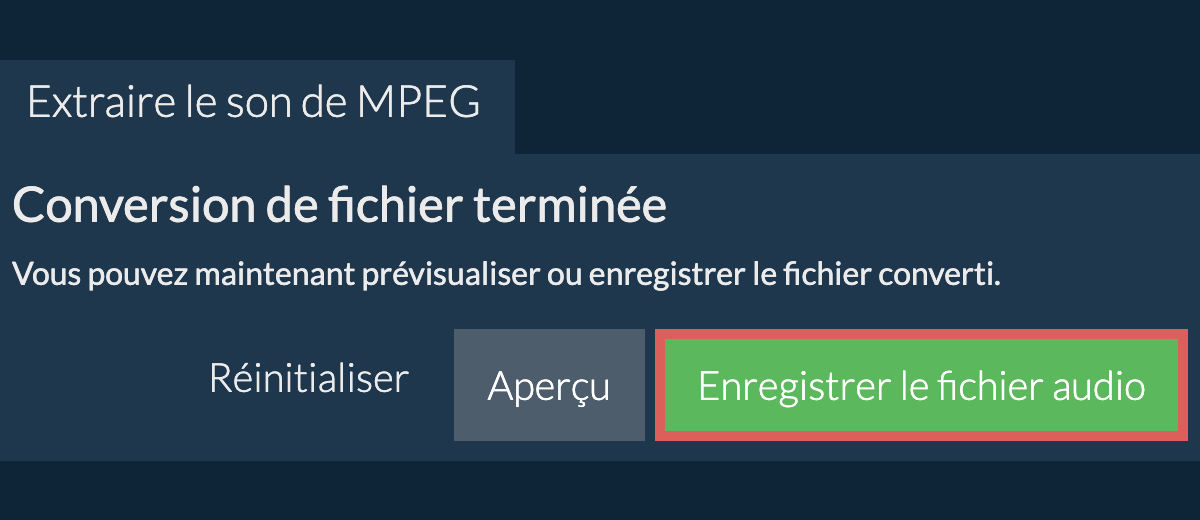 Enregistrer le fichier audio