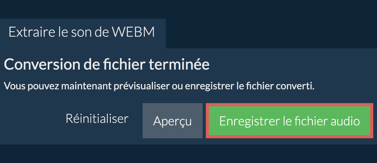 Enregistrer le fichier audio