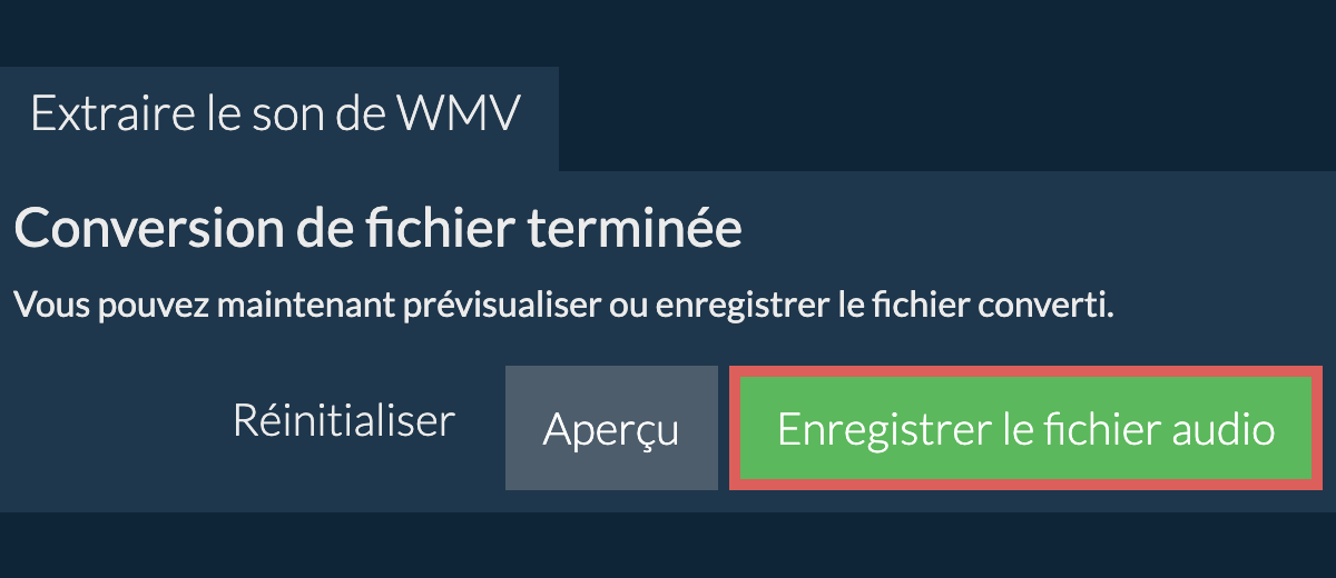 Enregistrer le fichier audio