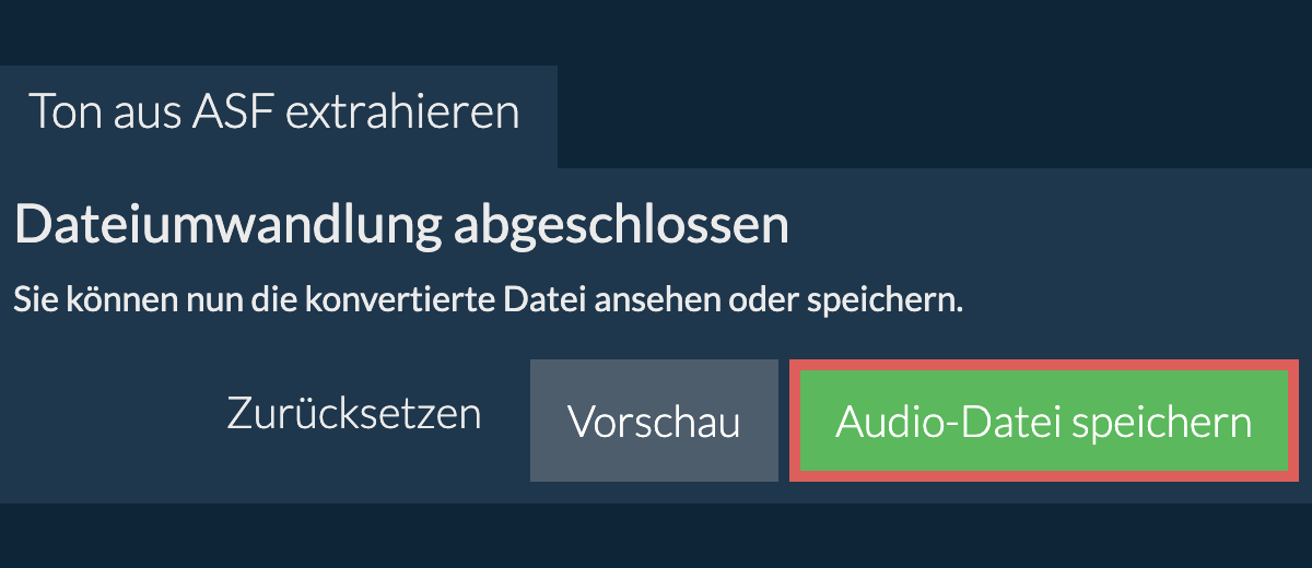 Audio-Datei speichern