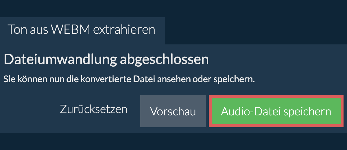 Audio-Datei speichern