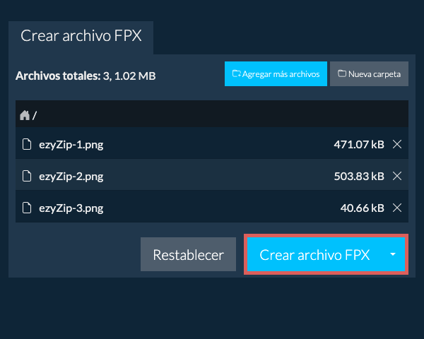 2. Crear archivo FPX