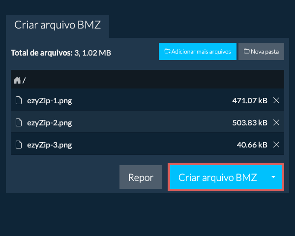 2. Criar arquivo BMZ