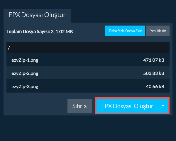 2. FPX Dosyası Oluştur