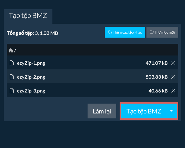 2. Tạo tệp BMZ