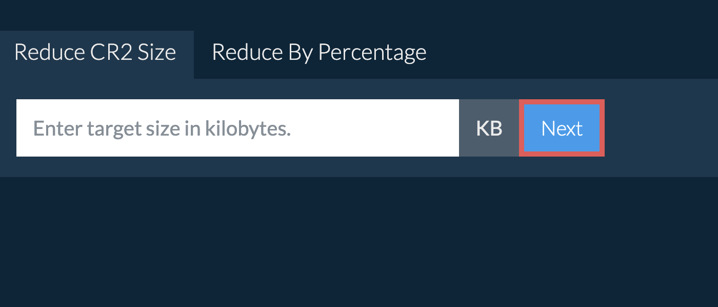 Reduce cr2 Below Specific Size