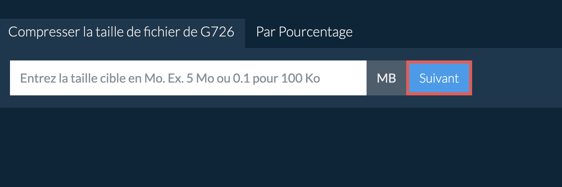 Réduire g726 en dessous dune taille spécifique