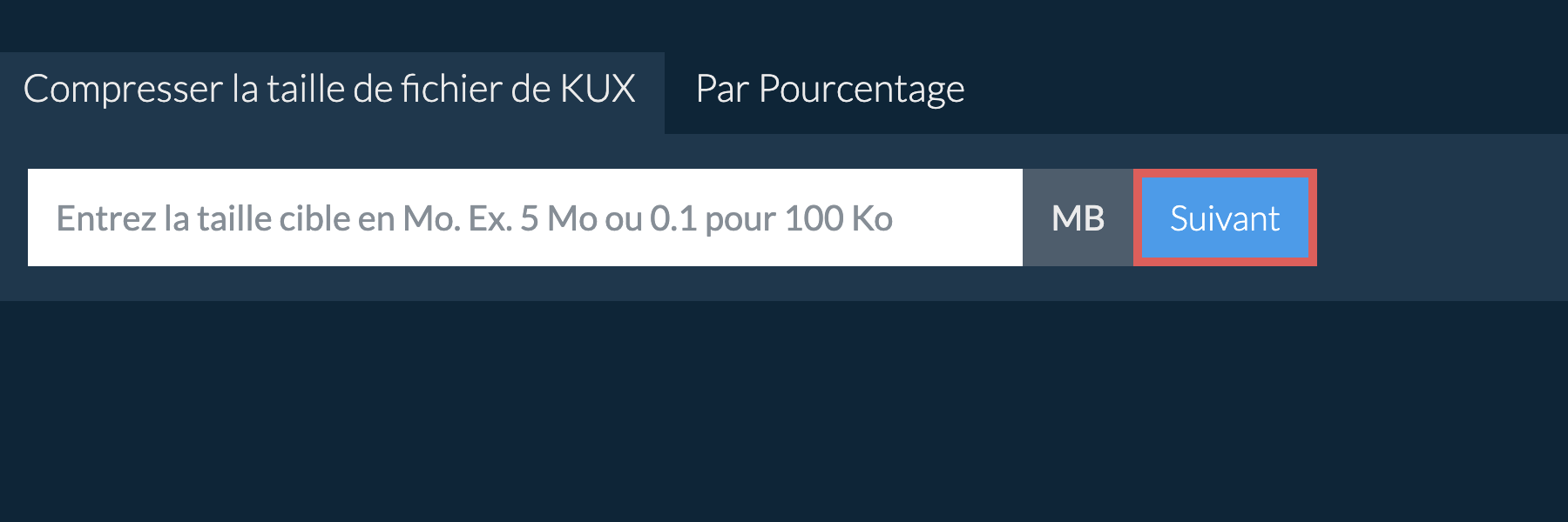 Réduire kux en dessous dune taille spécifique