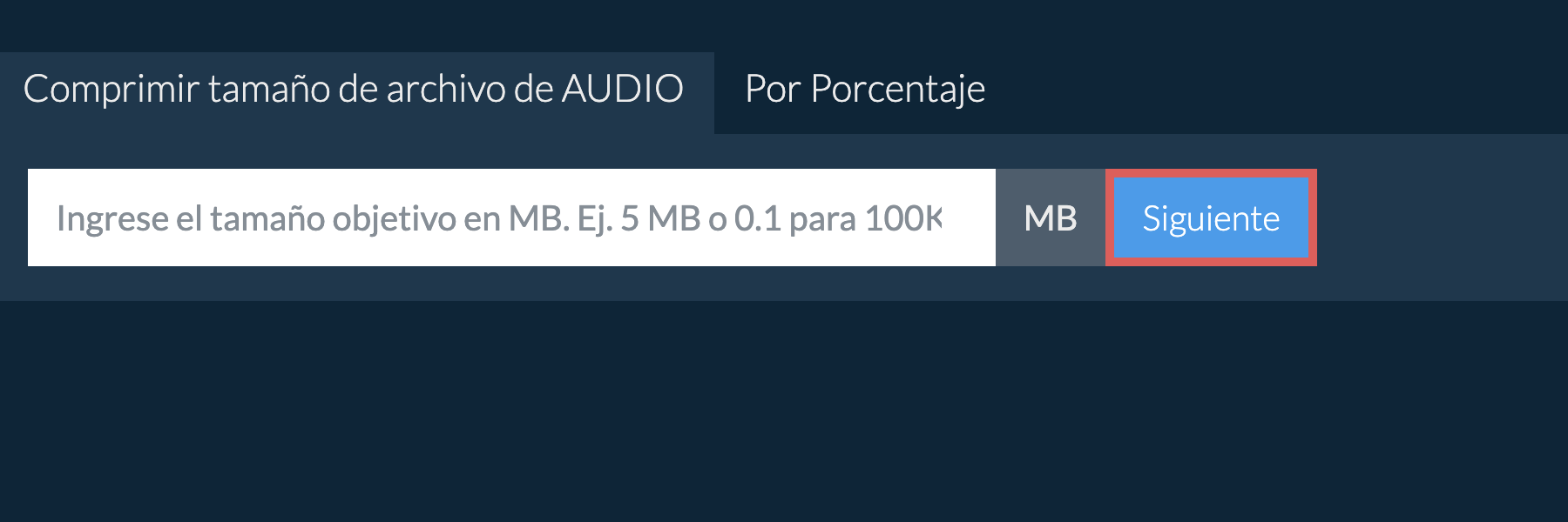 Reducir audio por debajo de un tamaño específico