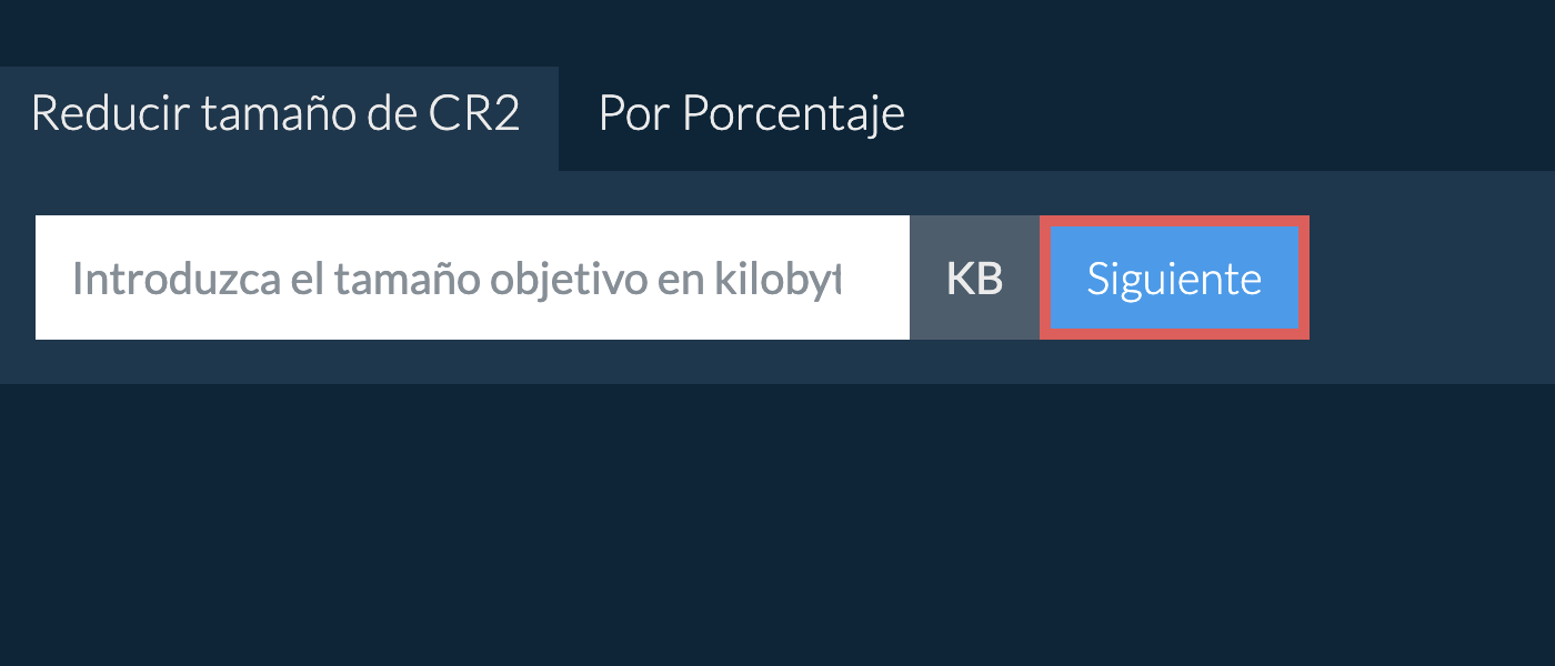 Reducir cr2 por debajo de un tamaño específico