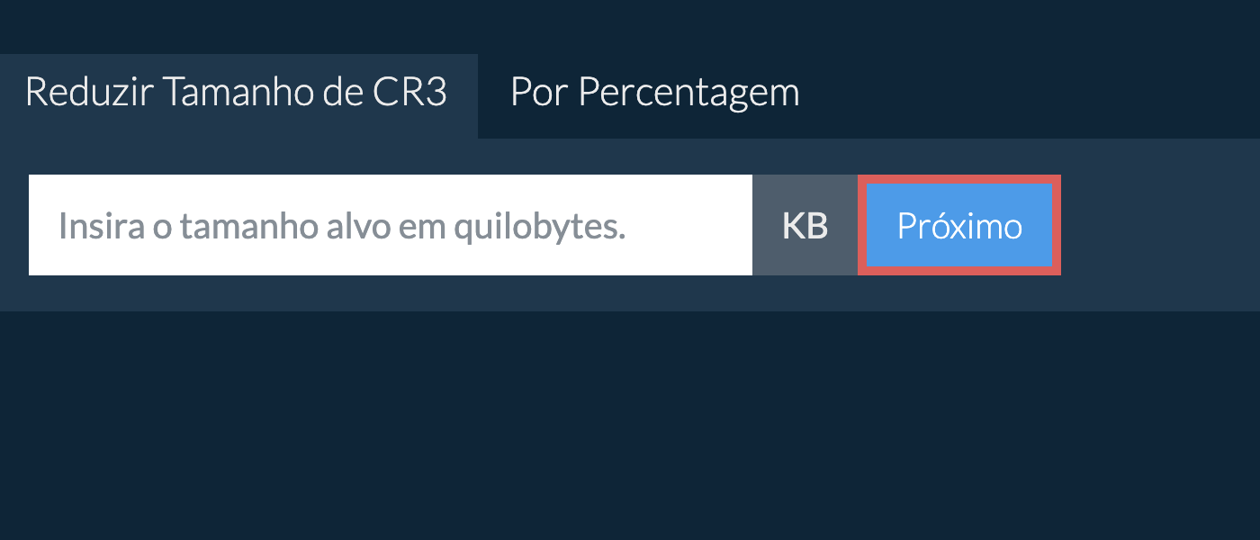 Reduzir cr3 Abaixo de um Tamanho Específico