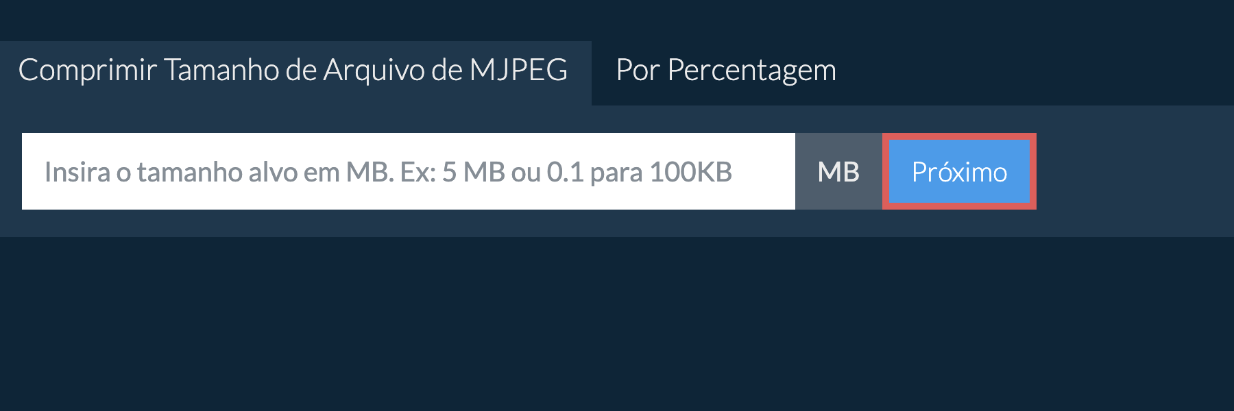 Reduzir mjpeg Abaixo de um Tamanho Específico