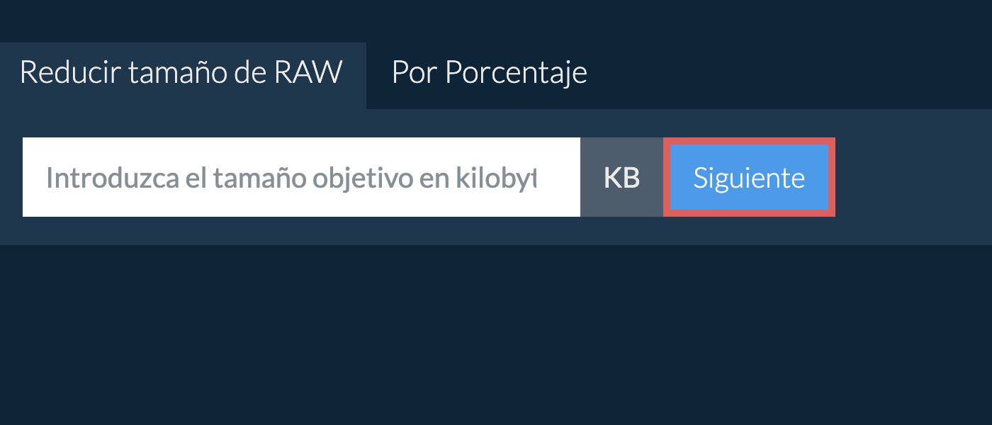 Reducir raw por debajo de un tamaño específico