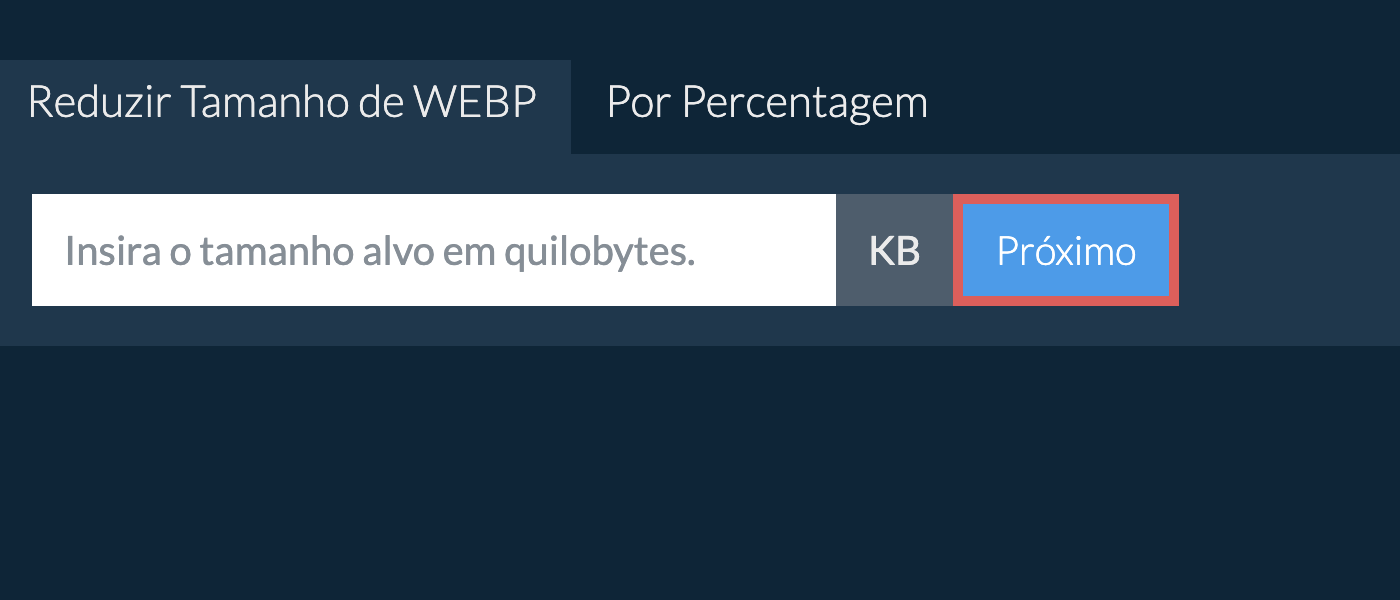 Reduzir webp Abaixo de um Tamanho Específico