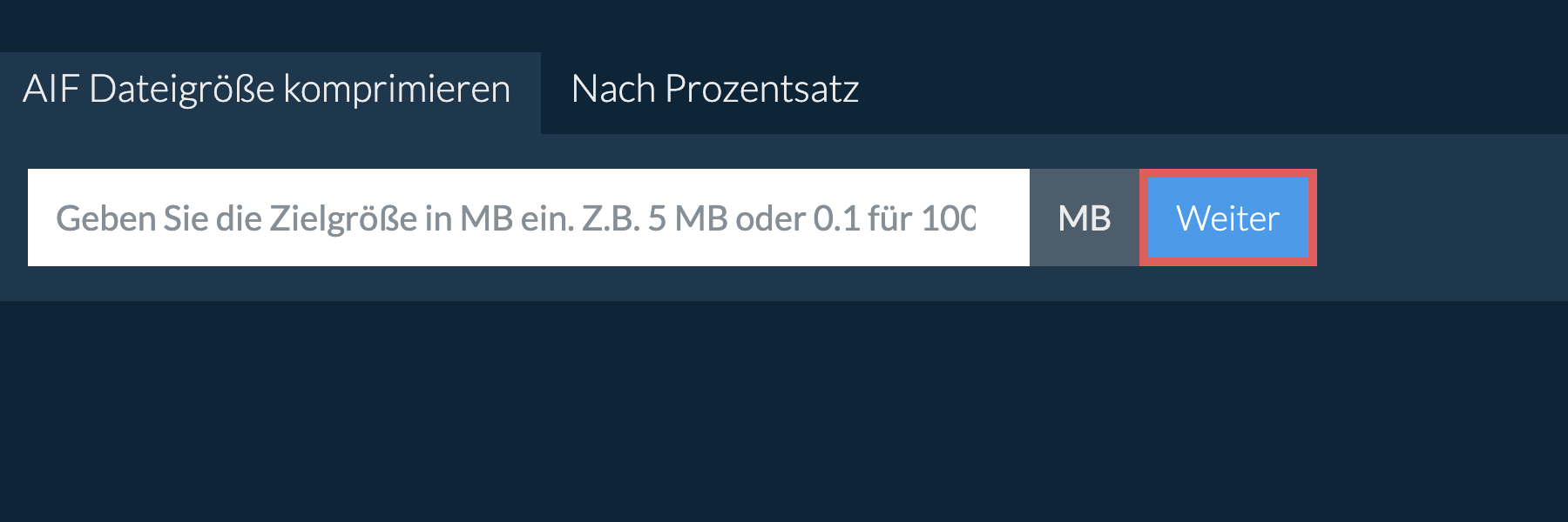 aif unter eine bestimmte Größe reduzieren