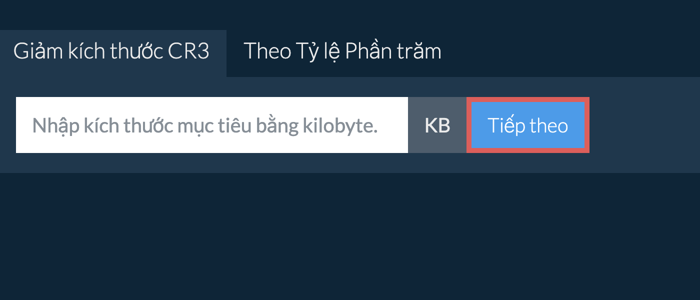 Giảm cr3 Dưới Kích Thước Cụ Thể