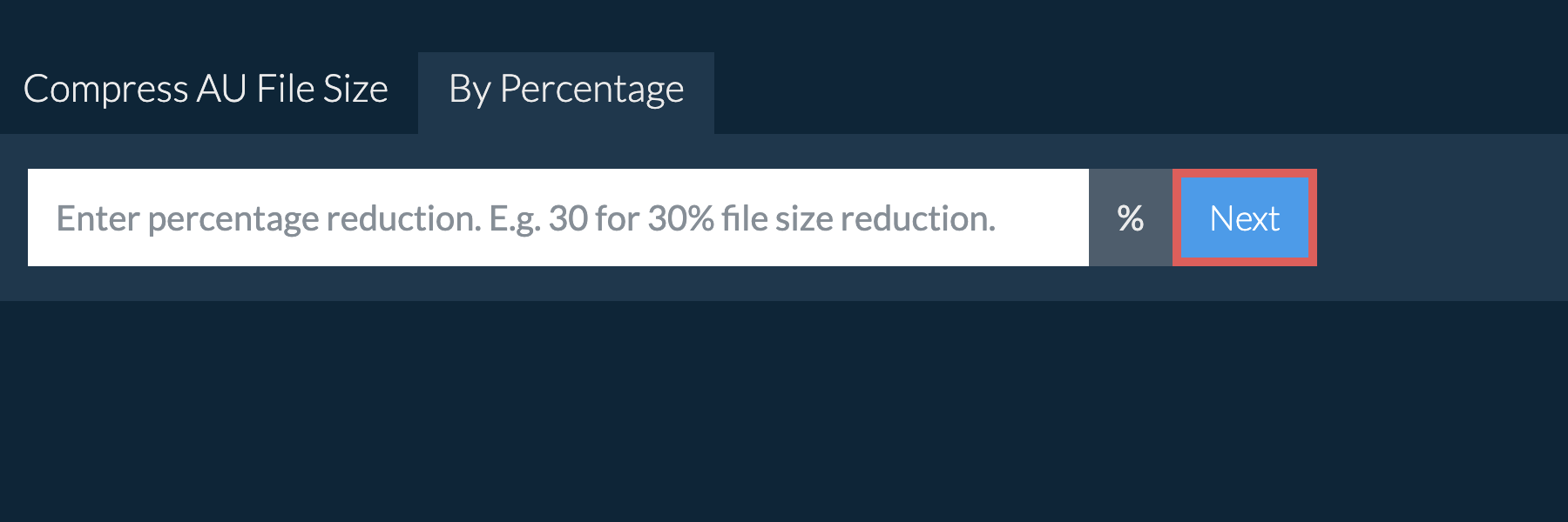 Reduce au By Percentage
